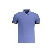 Blauw Katoenen Poloshirt met Contrastdetails K-Way , Blue , Heren