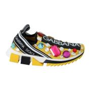 Gele Sorrento Kristal Sneakers Dolce & Gabbana , Multicolor , Dames