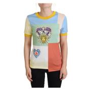 Kleurrijk Patchwork Katoenen T-shirt Dolce & Gabbana , Multicolor , Da...