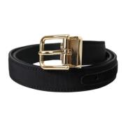 Zwarte Leren Riem Metalen Gesp Dolce & Gabbana , Black , Heren