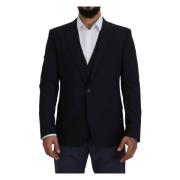 Elegante Marineblauwe Martini-Blazer Wolmix Dolce & Gabbana , Blue , H...