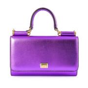 Vrouwen Kleine Clutch Leren Tas Dolce & Gabbana , Purple , Dames