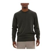 Merino Coolmax Gebreide Crew Sweater Selected Homme , Green , Heren