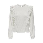 Grace Lange Mouw Top Cloud Dancer Only , White , Dames