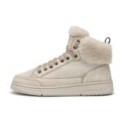 Leather and shearling ankle sneakers Vela MID FUR Candice Cooper , Bei...