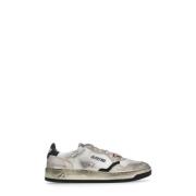 Witte Leren Sneakers met Gouden Details Autry , White , Heren