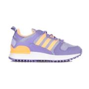 Paarse Lage Sneaker met Oranje Accents Adidas , Purple , Dames