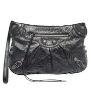 Pre-owned Leather clutches Balenciaga Vintage , Black , Dames