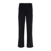 Midnight Blue Wool Pants Giorgio Armani , Blue , Heren