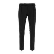 Stretch Wol Zwart Broek PT Torino , Black , Heren