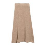 Zachte Bouclé A-Lijn Rok IVY OAK , Beige , Dames