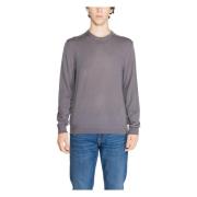 Grijze Gebreide Ronde Hals Trui Armani Exchange , Gray , Heren