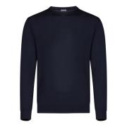 Blauwe Crewneck Cashmere Zijde Sweater Malo , Blue , Heren