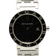 Pre-owned Stainless Steel watches Bvlgari Vintage , Black , Heren