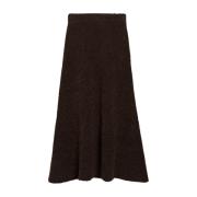 A-lijn Bouclé Rok Elastische Taille IVY OAK , Brown , Dames