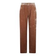 Chenille Wide Leg Trousers Herno , Brown , Dames