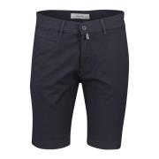 Donkerblauwe Katoenen Stretch Shorts Pierre Cardin , Blue , Heren