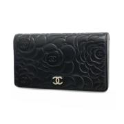 Pre-owned Leather wallets Chanel Vintage , Black , Dames