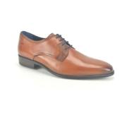 Stijlvolle Cognac Print Geklede Schoenen Fluchos , Brown , Heren