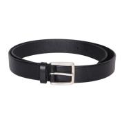 Zwarte Leren Riem Klassieke Stijl Dell'oglio , Black , Heren