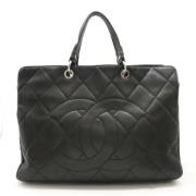 Pre-owned Leather totes Chanel Vintage , Black , Dames