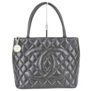 Pre-owned Leather totes Chanel Vintage , Black , Dames