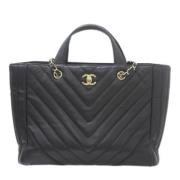 Pre-owned Leather handbags Chanel Vintage , Black , Dames