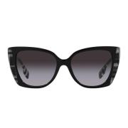 Dames Cat-Eye Zonnebril met Grijze Verloopglazen Burberry , Black , Un...