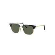 Clubmaster Zonnebril Zwart/Goud Groene Lens Ray-Ban , Black , Unisex