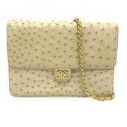 Pre-owned Leather chanel-bags Chanel Vintage , Beige , Dames