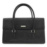 Pre-owned Leather handbags Burberry Vintage , Black , Dames