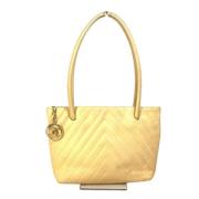 Pre-owned Leather chanel-bags Chanel Vintage , Yellow , Dames