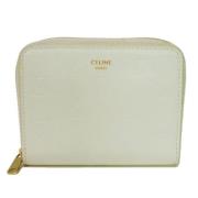 Pre-owned Leather wallets Celine Vintage , White , Dames