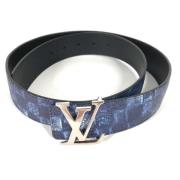 Pre-owned Leather belts Louis Vuitton Vintage , Blue , Heren