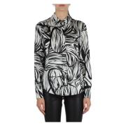 Satin Print Shirt All Over Marciano , Black , Dames