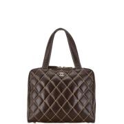 Pre-owned Leather handbags Chanel Vintage , Brown , Dames