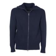 Blauwe Gebreide Cardigan Aw24 Tagliatore , Blue , Heren