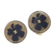 Pre-owned Metal earrings Chanel Vintage , Black , Dames