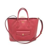 Pre-owned Leather totes Prada Vintage , Red , Dames