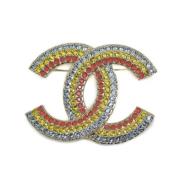 Pre-owned Metal brooches Chanel Vintage , Yellow , Dames