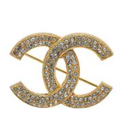 Pre-owned Metal brooches Chanel Vintage , Yellow , Dames