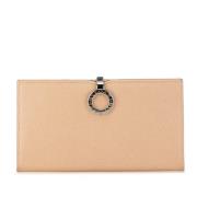 Pre-owned Leather wallets Bvlgari Vintage , Beige , Dames