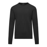 Zachte Crew-Neck Sweater in Viscose-Wolmix BomBoogie , Gray , Heren