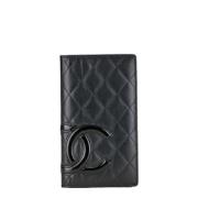 Pre-owned Leather wallets Chanel Vintage , Black , Dames