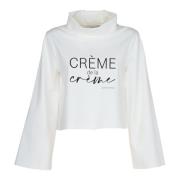 Logo Cropped Viscose T-shirt Vicario Cinque , White , Dames