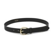 Zwarte Leren Riem met Ronde Gesp Part Two , Black , Dames