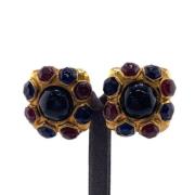 Pre-owned Metal earrings Chanel Vintage , Yellow , Dames