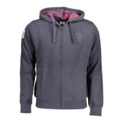 Blauwe Hoodie met Rits en Borduursel U.s. Polo Assn. , Blue , Heren