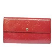 Pre-owned Leather wallets Louis Vuitton Vintage , Red , Dames