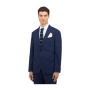 Navy Stretch Scheerwol Blazer Brooks Brothers , Blue , Heren